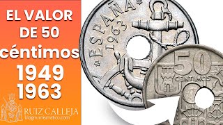 ¿Cuánto valen los 50 céntimos de 1949 y 1963 | VALOR REAL DE LAS PESETAS