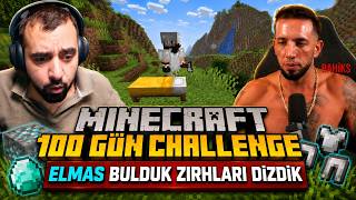 MINECRAFT 100 GÜN CHALLENGE! | 4. Deneme 2. Kısım | Elmas Bulduk, Zırh