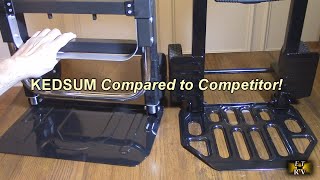 KEDSUM Hand Truck Dolly, 600LBS Capacity with Caster Wheels, Adj Handle Compared to Competitor Model