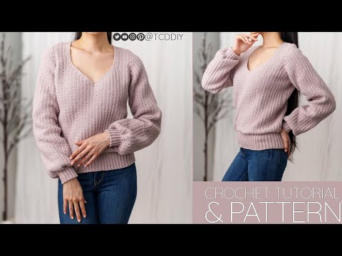 How to Crochet: Classic V Neck Sweater | Pattern & Tutorial DIY