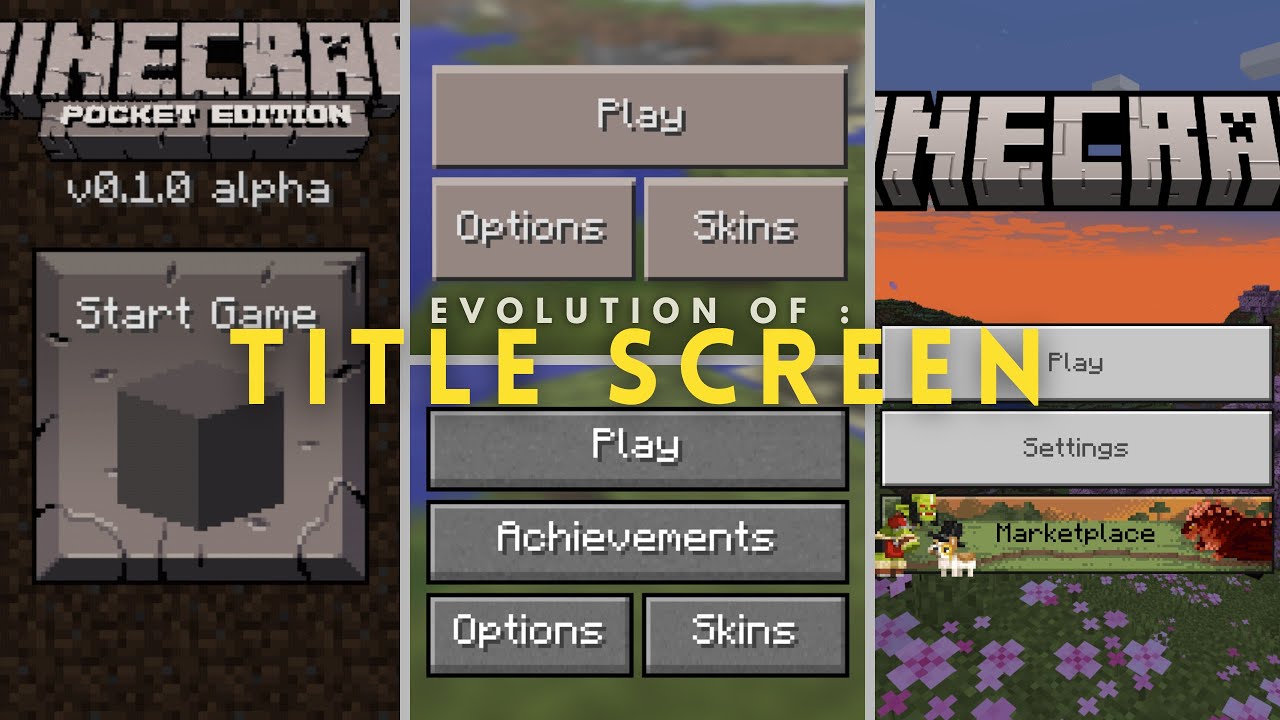 Evolution Of Minecraft Title Screen / Main Menu