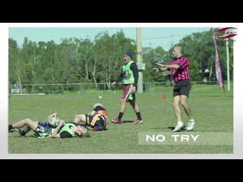 HOW TO REFEREES * OZTAG * SCORING A TRY DIVING DANGEROUS MAKING CONTACT