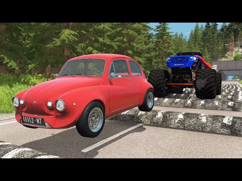 100+ Speed Bumps Vs Cars #1SY High Speed Testing - BeamNG.Drive LSOW88