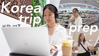 Prep for KOREA with me vlog 🐰🤍 new hair, shopping, planning + pack with me