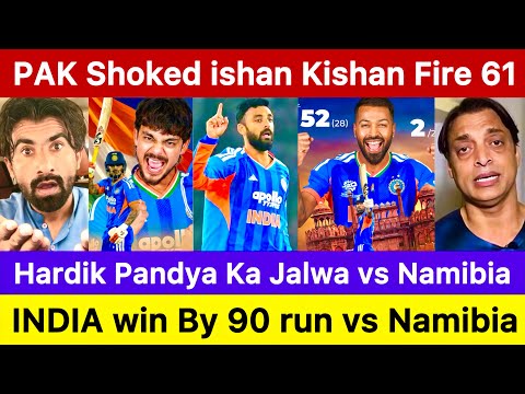 ishan kishan 61 pakistan reaction | india vs namibia | hardik pandya 51 | pak media 