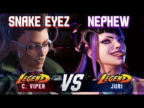 SF6 ▰ SNAKE EYEZ (C.Viper) vs NEPHEW (Juri) ▰ High Level Gameplay