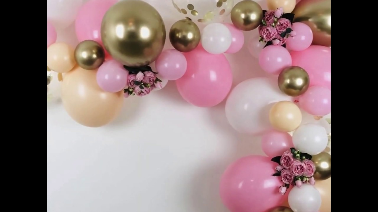 Blush, Pink and Gold Balloon Garland Kit Video