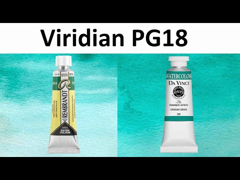 Viridian PG18 Watercolor Comparison - Rembrandt, Da Vinci