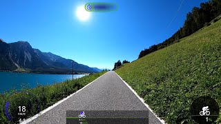 30 minute Fat Burning Indoor Cycling Workout Alps South Tyrol Lake Tour Garmin 4K Video