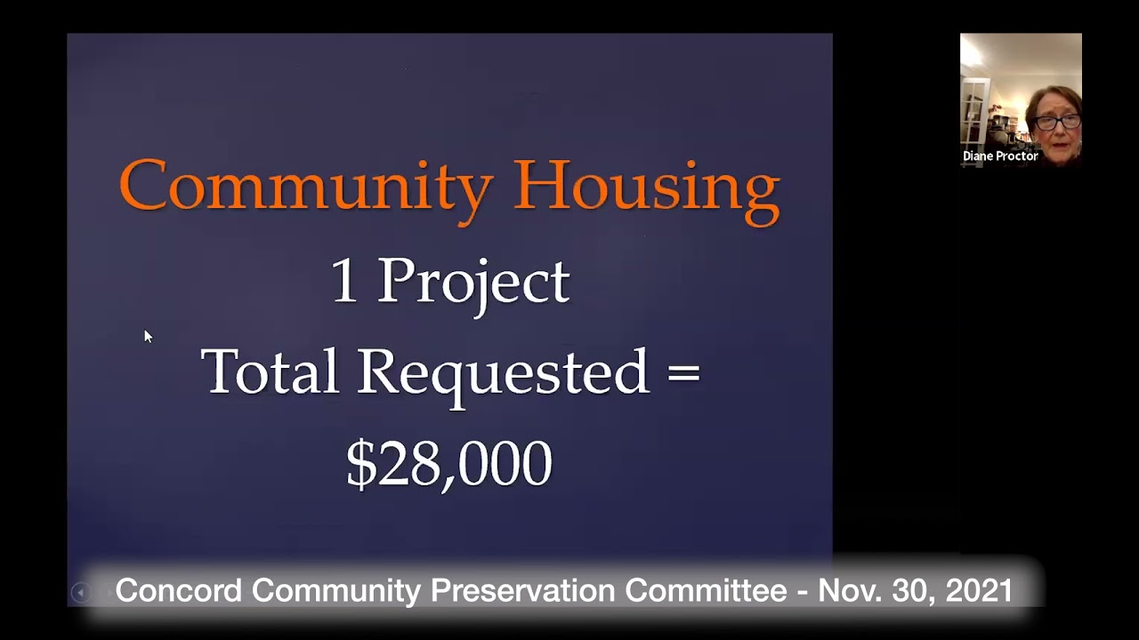 Concord Community Preservation Committee - November 30, 2021