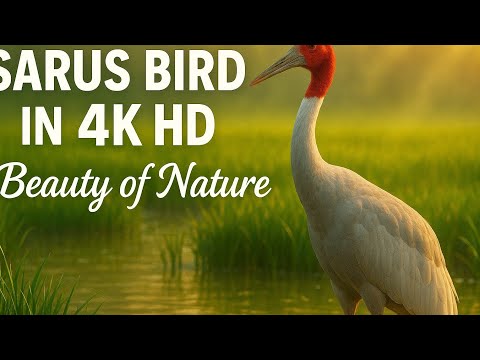 Sarus Crane in 4K HD 🐦✨ | Breathtaking Beauty of Wetlands 🌾🌅