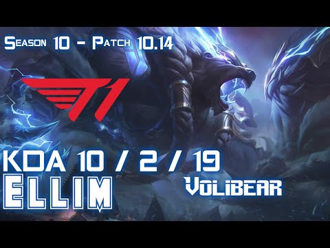 T1 Ellim VOLIBEAR vs LEE SIN Jungle - Patch 10.14 KR Ranked