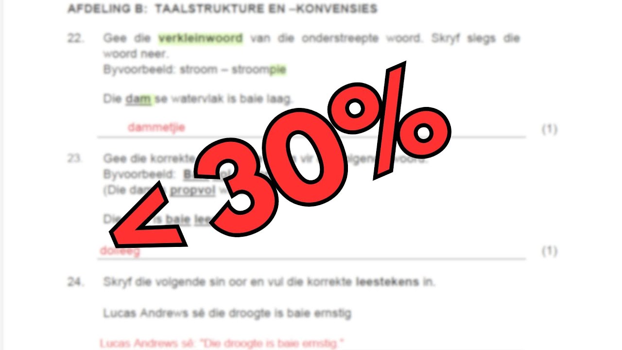 the most failed section in an Afrikaans FAL paper (Grade 6 & 7) & tips on where to find the answers