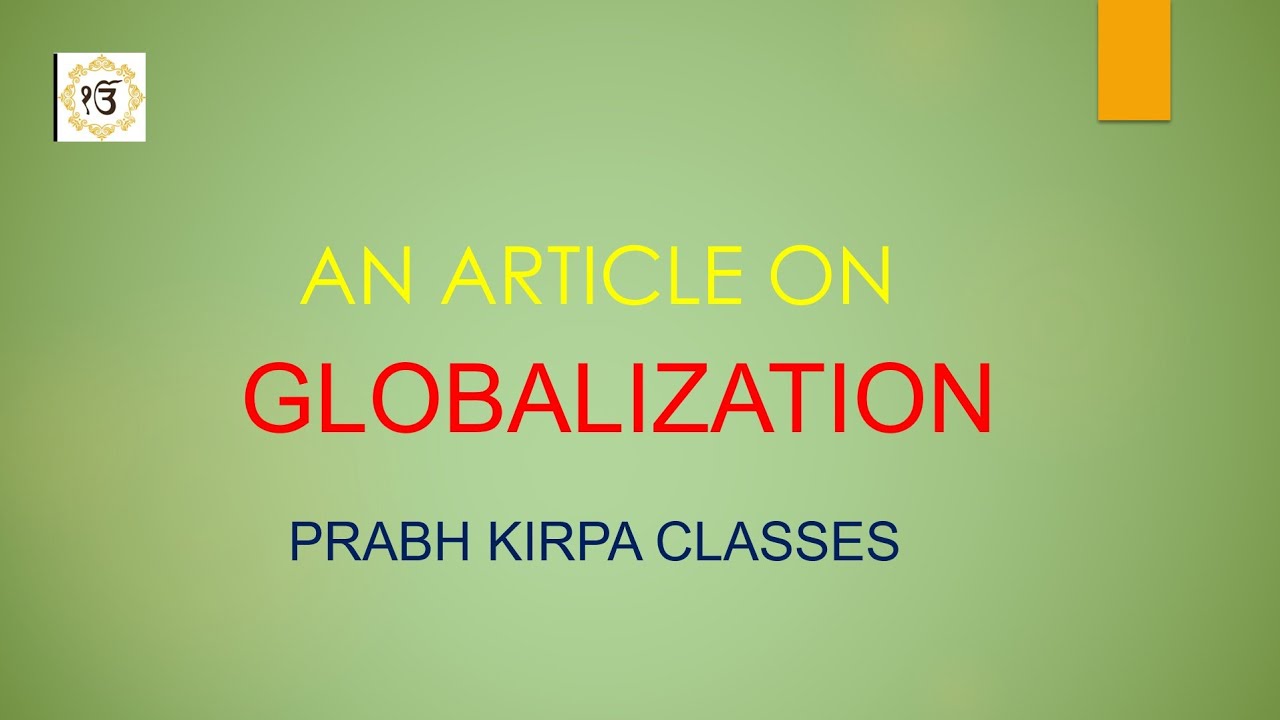 An article on Globalization