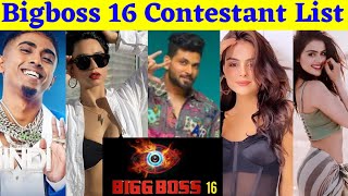 Bigg Boss 16 Contestants List 2022 | Bigg Boss Season 16 | Big Boss 16 contestant | Salman khan