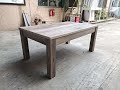 Driftwood 7' Air Hockey Table Combo Set With Benches