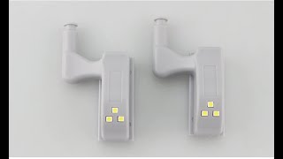 إضاءة تثبت على مفصلات الدولاب تضيء عند فتح باب الدولاب وتغلق عند إغلاق الباب 10قطع مع البطاريات