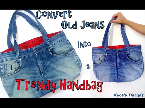 DIY | Convert Old Jeans into a Trendy HandBag | Best Out of Waste Jeans Handbag | Tutorial