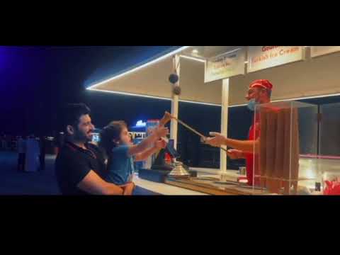 Amal muneeb enjoying ice cream