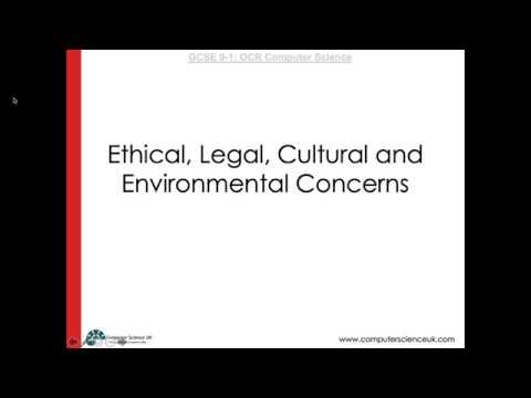 OCR Computer Science - 1-8 Lesson - Ethical Issues