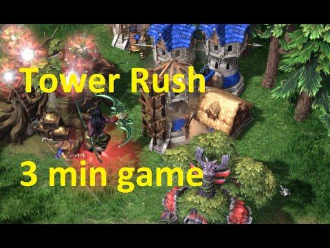Warcraft 3 - Tower Rush 3min game!