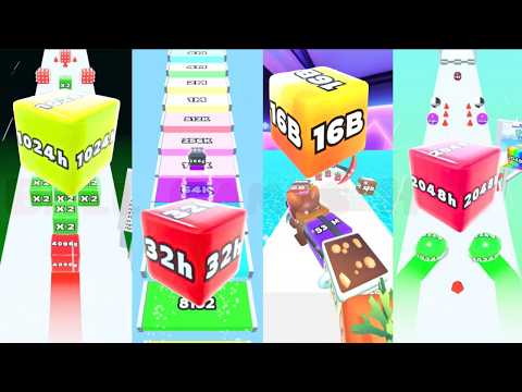 #2. Race | Who Win?? | Jelly Run 2048 vs Jelly Tube Run 2048 | 16B - 8B - 4B - 1B Showdown