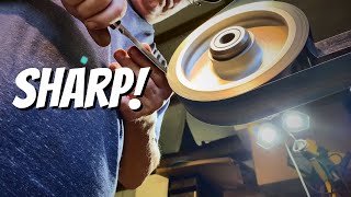How to Sharpen a Knife on a belt grinder (EASY)