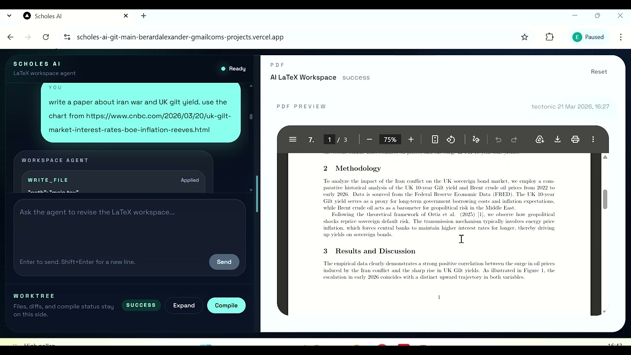 Scholes AI project preview