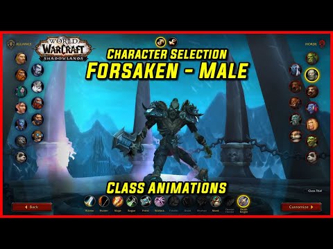 WoW Class Animations - Forsaken Undead Male - WoW Shadowlands  Character Creation Screen