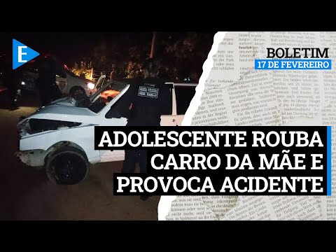 Adolescente sofre acidente após pegar carro da mãe em Miguel Pereira - Boletim do Dia | 17/02/2021