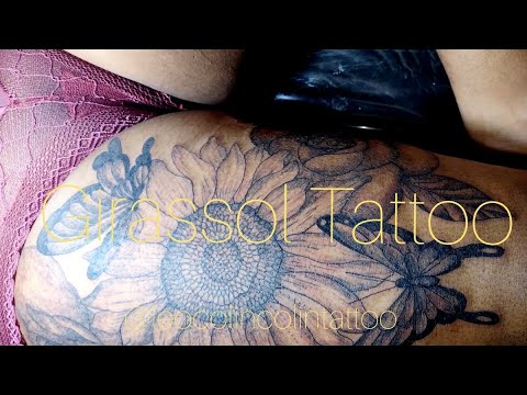 girassol Tattoo borboleta  whip shading fineline Leo Colin tattoo Tattoo
