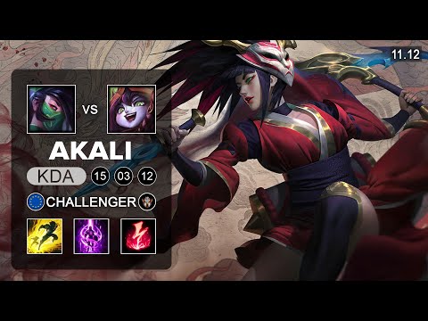 Akali Mid vs Lulu - EUW Challenger Patch 11.12