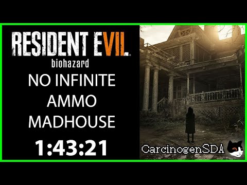 Resident Evil 7 (PC) Speedrun - NO INFINITE AMMO New Game Madhouse any% (1:43:21 - Commentated)