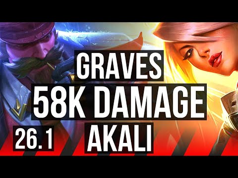 GRAVES vs AKALI (TOP) | 58K damage | EUNE Master | 26.1
