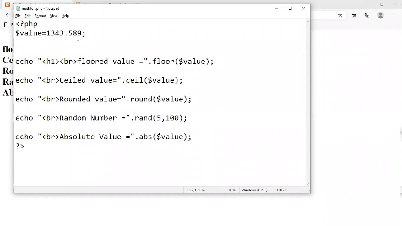PHP Math, String Functions