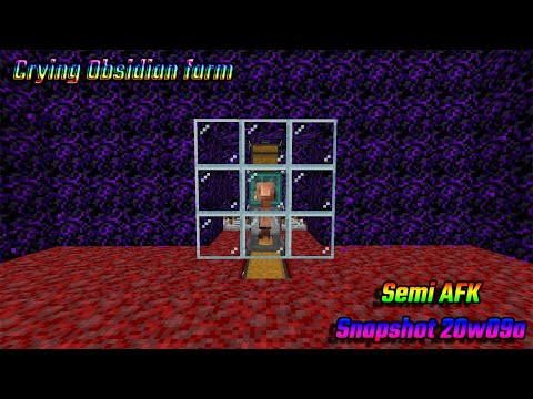 Minecraft AFK Crying obsidian farm | Snapshot 20w09a