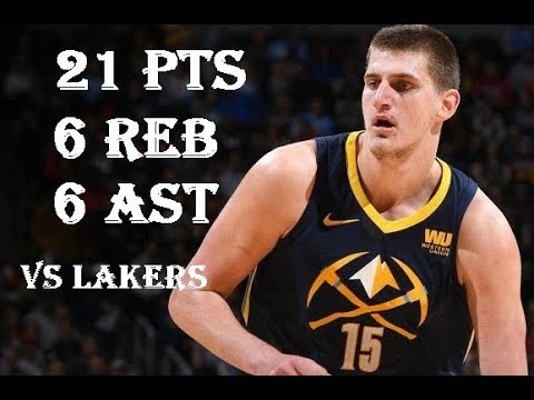 Nikola Jokic 21 pts 6 reb 6 ast vs LA Lakers March 09, 2018