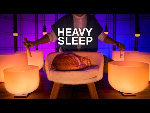 **HEAVY SLEEP** Sound Bath - Crystal Singing Bowls for Deep Sleep and Recovery