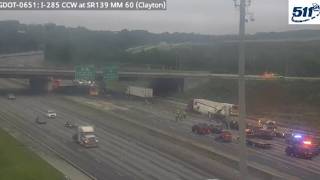 Crash involving tractor-trailers shut down I-285 near Atlanta airport