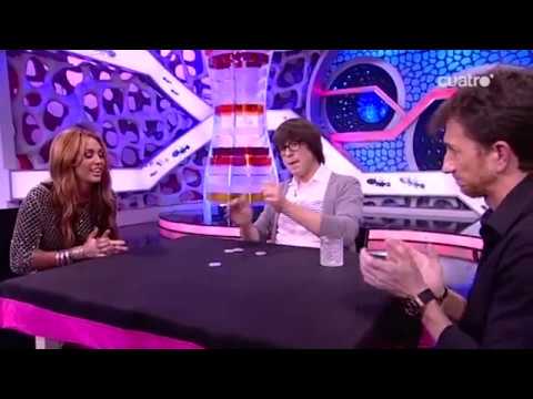 Luis Piedrahita Does Coins Through the Table for Miley Cyrus - LIVE Television.
