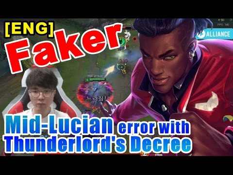 Faker mid Lucian Fail mastery Thunderlord's - Stream Highlights English Translated