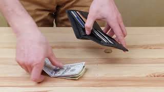 Чоловічий купюрник ST Leather 18305 (ST159) чорний шкіряний