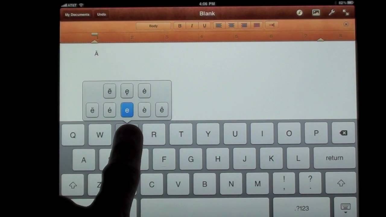 What is the control key on the iPad?
