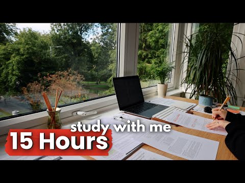 LIVE | 15 HOUR STUDY WITH ME | Pomodoro 50/10, Rain Sounds, Deep Work Focus, Cozy UK Ambience