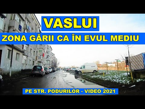 Orasul VASLUI str Pacii - Podurilor - Feroviari Zona Garii video 2021 strazi pline de gropi si noroi