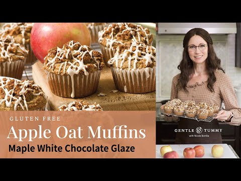 DAS BESTE Rezept für glutenfreie Apfelmuffins mit Ahornglasur