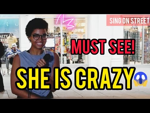 😱WOW! Must See!💘She is CRAZY💯Walkup Singer in Public🍀Gnarls Barkley - Crazy