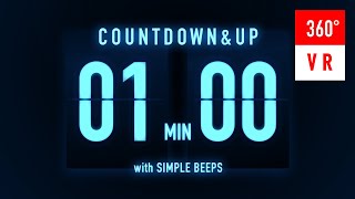 1 Minute Flip Clock Timer Coundown & Countup VR Timer 🔵 Flip Clock with Simple Beeps