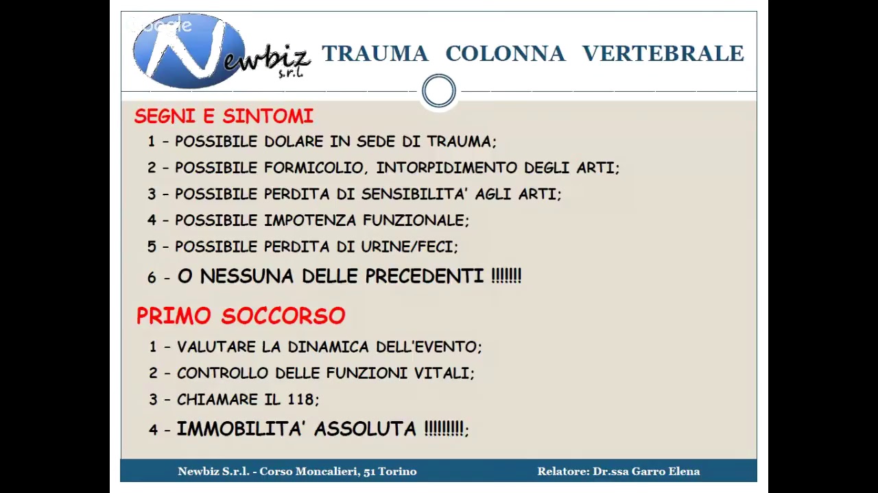 Corso Primo Soccorso Lez. 1