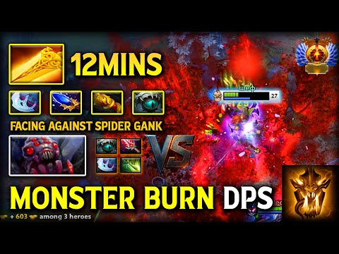 MONSTER BURN DPS CARRY Lifestealer With 12Mins Radiance Item Facing Against Spider Gank Broodmother